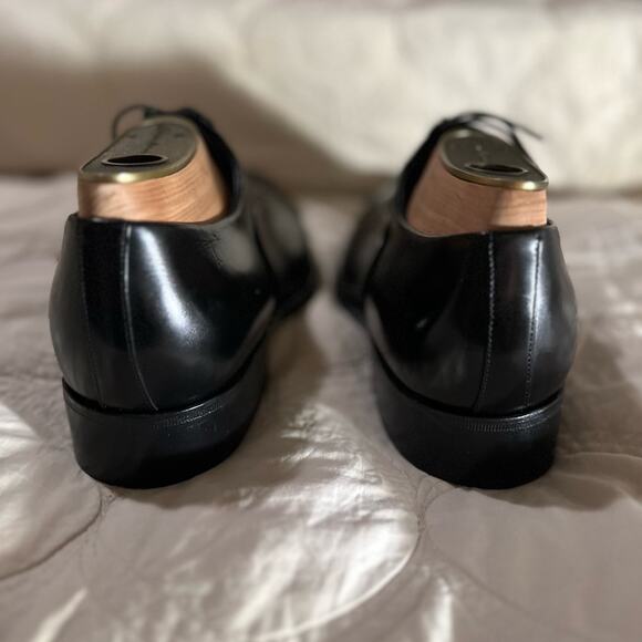 US Size 10 Santoni Black Leather CapToe Goodyear Oxfords - Picture 6 of 14